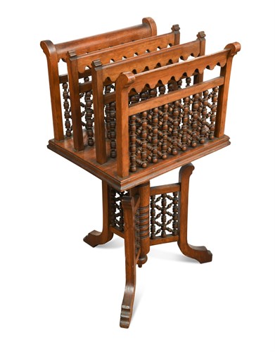 Lot 488 - Attributed to Liberty & Co., a Moorish style revolving canterbury
