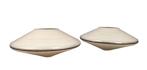 Lot 76 - A pair of 'sputnik' style glass lampshades