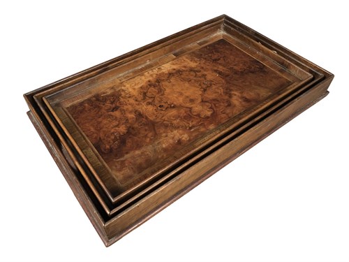 Lot 65 - A graduated set of three Cotswold School walnut trays
