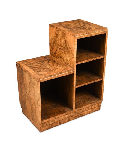 Lot 125 - An Art Deco walnut stepped bookcase