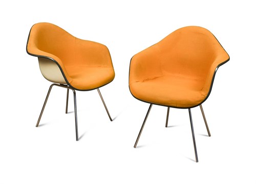 Lot 158 - Charles & Ray Eames for Herman Miller, a pair of DAX fibreglass shell chairs