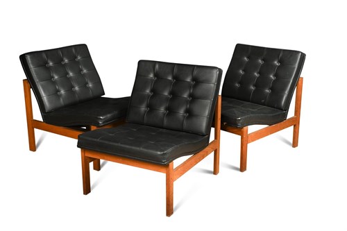 Lot 144 - Ole Gjerløv-Knudsen & Torben Lind for France & Son, a set of three  Moduline chairs