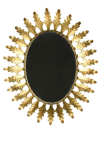 Lot 167 - A mid-century gilt-metal oval mirror