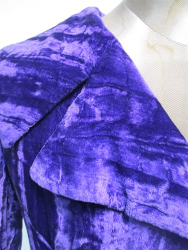 Lot 55 - A Vintage 1970's Miss Dior purple crushed velvet maxi jacket style dress