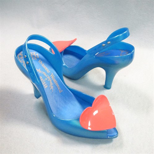 Lot 61 - A pair of Vivienne Westwood & Melissa jelly sling-back heels