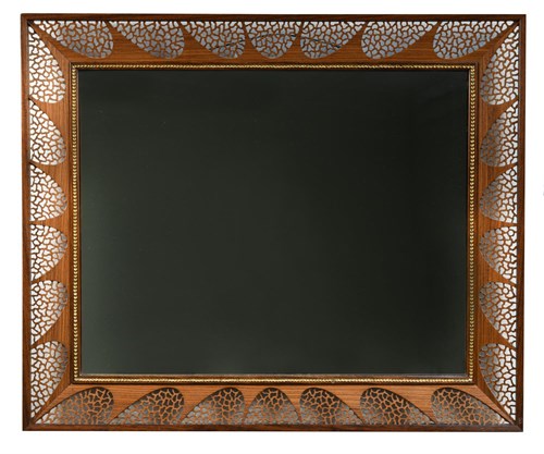 Lot 46 - Stuart Devlin, (Australian, born 1931), an Indian rosewood filigree wall mirror, circa 1980