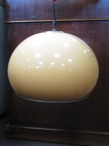 Lot 442 - Three mid-century pendant lights, one by Guzzini