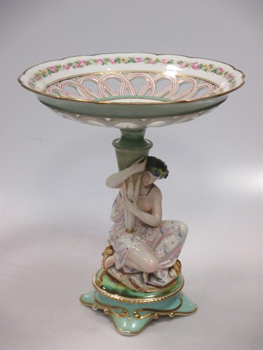 Lot 97 - A 19th century porcelain comport together with...