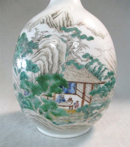 Lot 140 - A 20th century landscape painted vase, Republic period