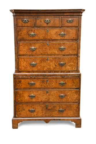 Lot 540 - A George I walnut chest on chest