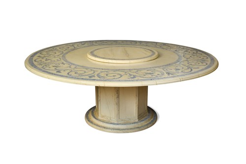 Lot 396 - A 20th century faux marble circular pedestal...