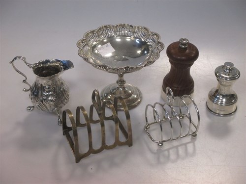 Lot 199 - A silver pepper mill, a silver sweetmeat dish,...