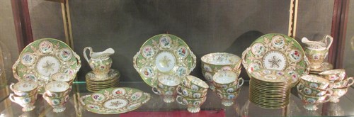 Lot 96 - A 19th century English porcelain tea and...