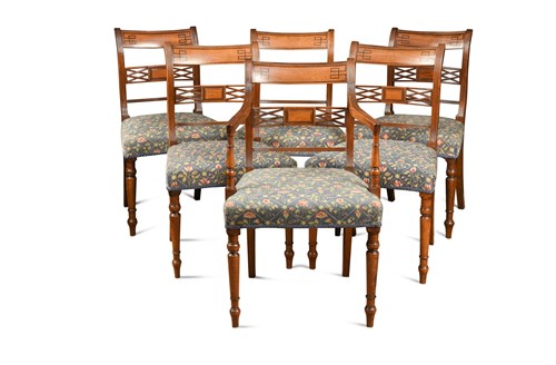 Lot 402 - A set of twelve George III mahogany dining chairs