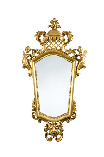 Lot 324 - A pair of North Italian giltwood mirrors
