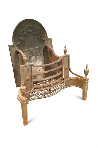 Lot 425 - A 19th century cast iron fire grate
