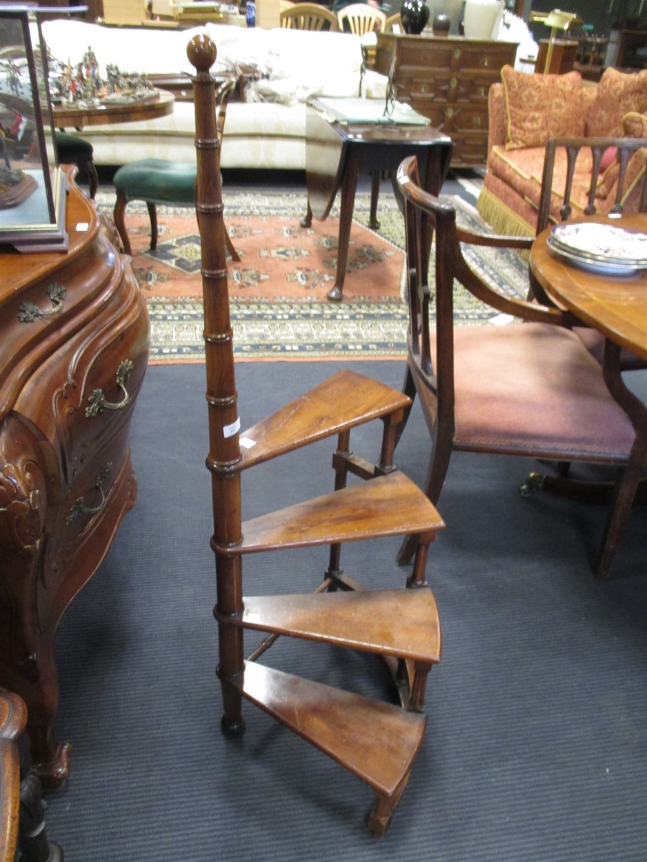Lot 352 - A set of yew wood Library steps