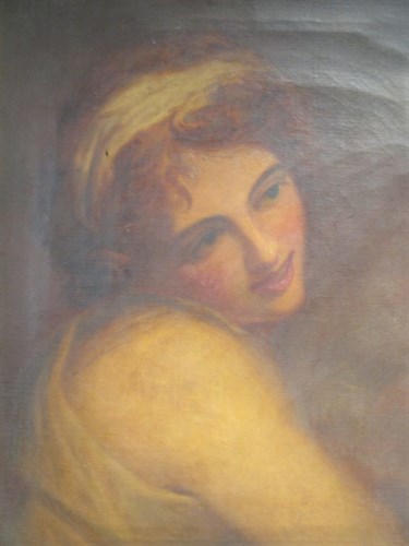 Lot 247 - After Romney, portrait of Lady Hamilton, oil...