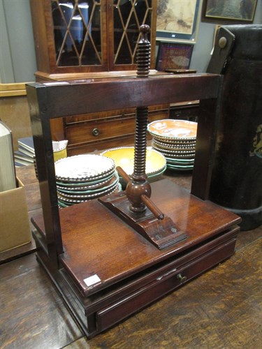 Lot 392 - A George III mahogany book or flower press of...