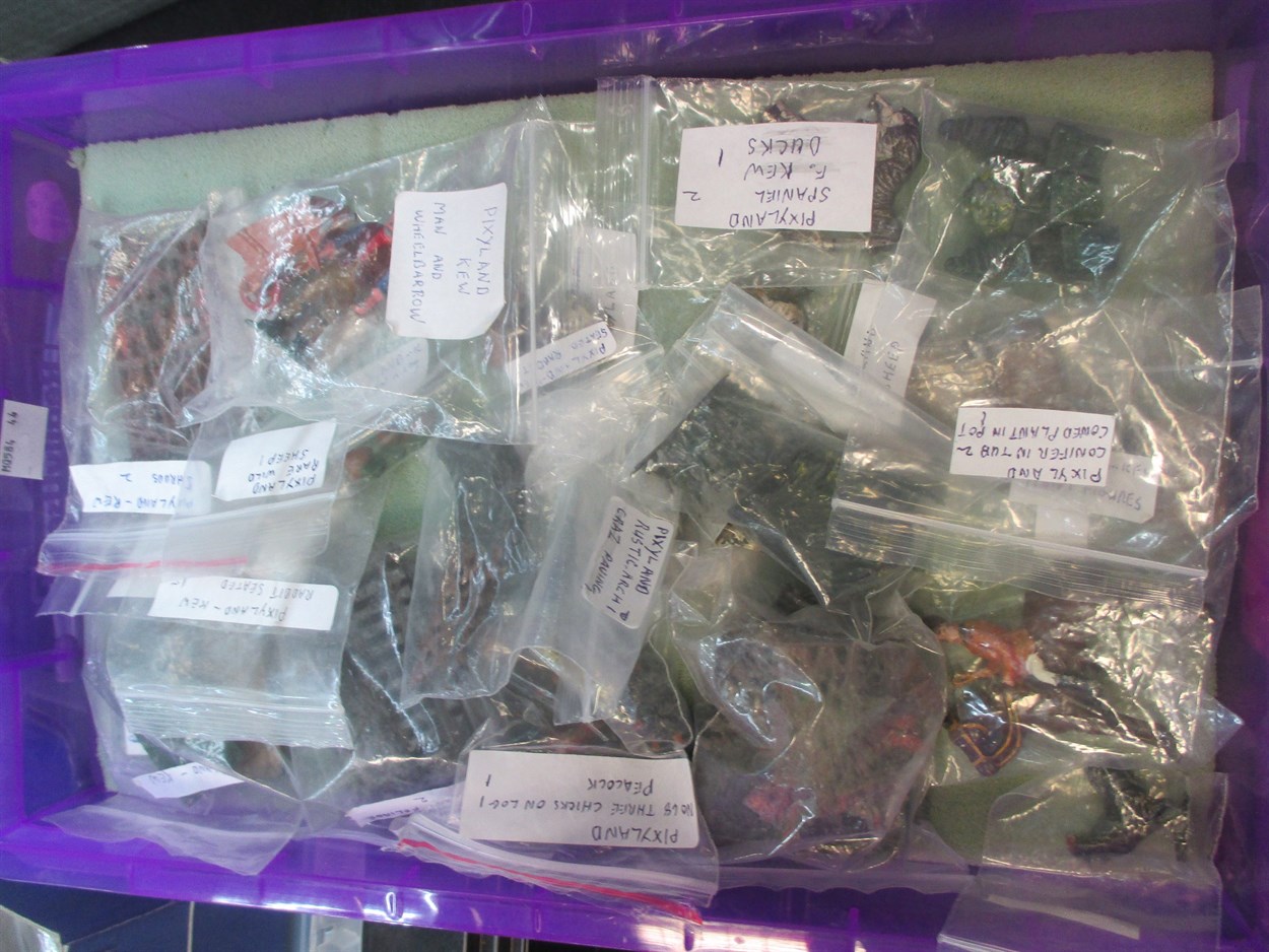 Lot 70 - Pixie Land; Kew Garden pieces, peacocks, sheep,...