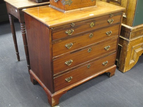 Lot 357 - A 19th century mahogany small chest of drawers...