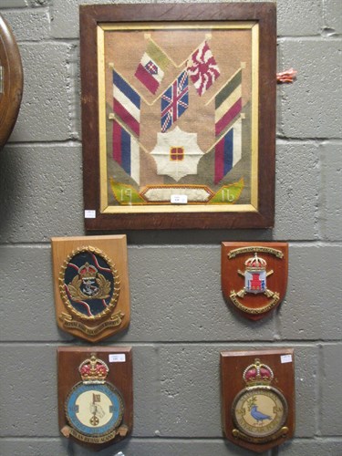 Lot 129 - A Royal Air Force 520 squadron oak shield,...