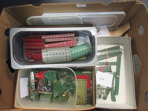 Lot 7 - Meccano. A collection of mainly pre-war green...