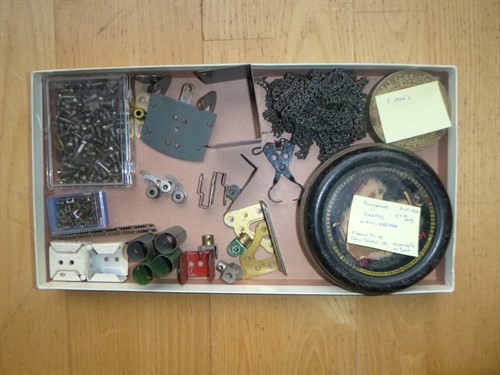 Lot 42 - Meccano 3x Red No.1 Clockwork motors; Meccano...