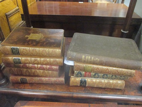 Lot 455 - A small quantity of leather bound school prize...