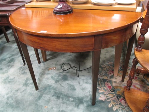 Lot 400 - A mahogany demi-lune side table, 103cm wide