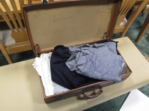 Lot 141 - Various WWII nurses uniforms etc. in a leather...