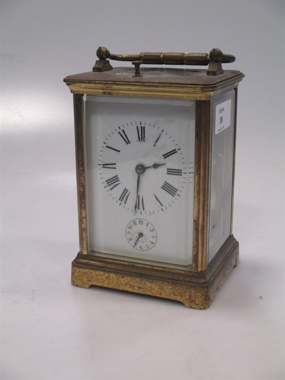 Lot 88 - A repeating carriage clock with alarm, gong...