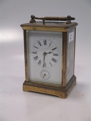 Lot 88 - A repeating carriage clock with alarm, gong...