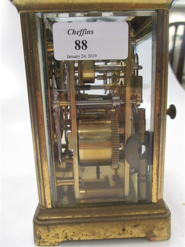 Lot 88 - A repeating carriage clock with alarm, gong...