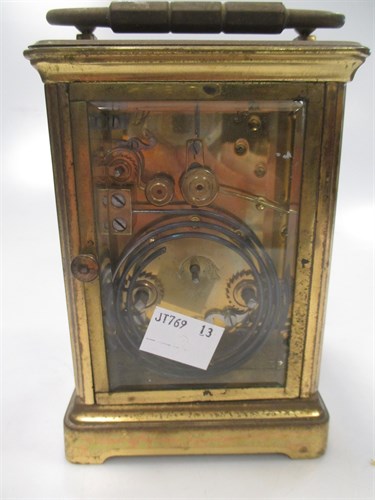 Lot 88 - A repeating carriage clock with alarm, gong...