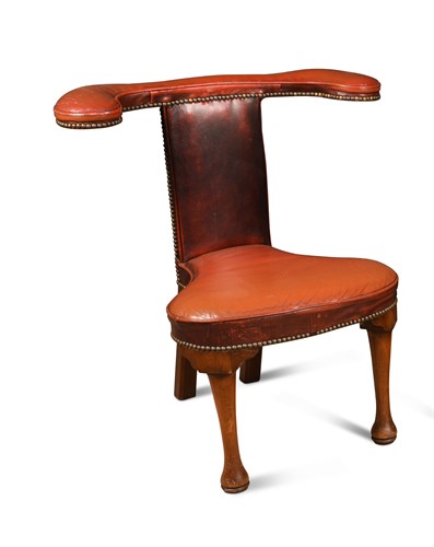 Lot 366 - A mahogany framed cockfighting chair