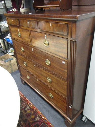 Lot 395 - A late Regency North country mahogany chest of...