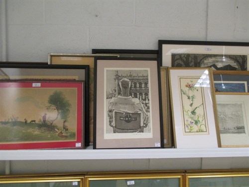 Lot 314 - A collection of pictures, mainly etchings and...