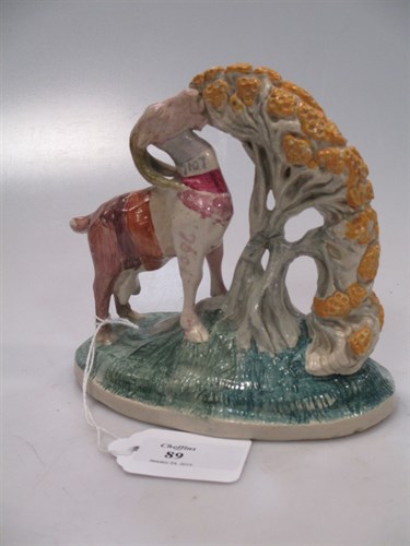 Lot 89 - A Staffordshire goat and bush test piece, 13cm...