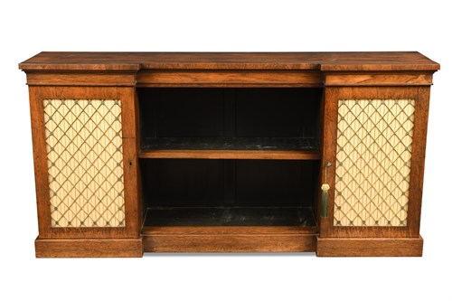 Lot 365 - A Regency rosewood breakfront side cabinet