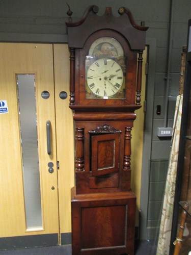 Lot 440 - A 19th century painted dial mahogany longcase...
