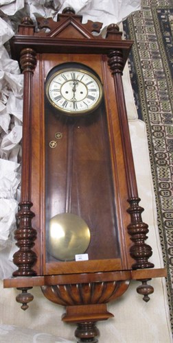 Lot 441 - A 19th century Vienna wall Clock, twin weight...
