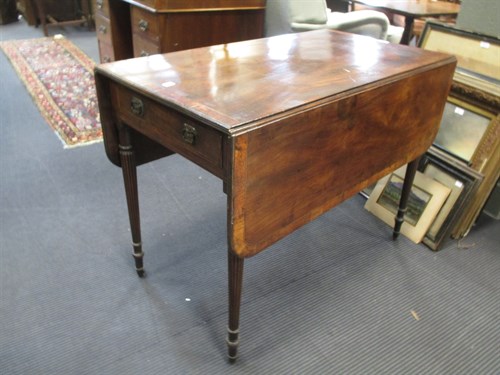 Lot 434 - A George IV mahogany and banded Pembroke table...