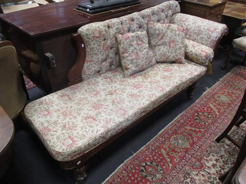 Lot 339 - A late Victorian chaise longue, approximately...