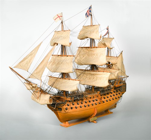 Lot 229 - 'HMS Victory', a wooden model ship