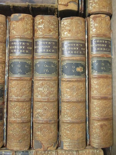 Lot 456 - Leather bound books including pickwick papers...
