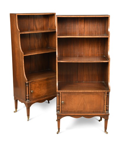 Lot 409 - A pair of Regency style mahogany waterfall...