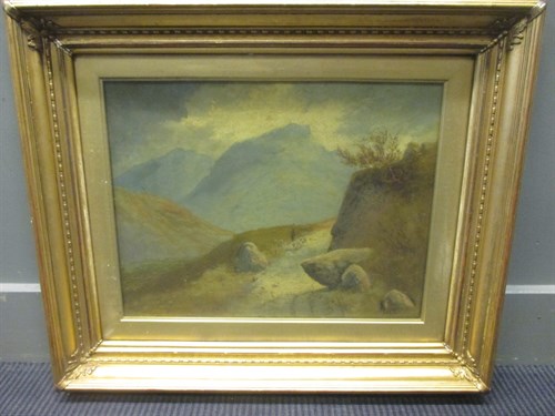 Lot 245 - F.M.S 19th century, a shepherd and his flock...