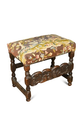 Lot 309 - A Charles II walnut stool