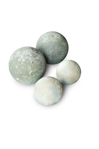 Lot 421 - A pair of large weathered stone balls
